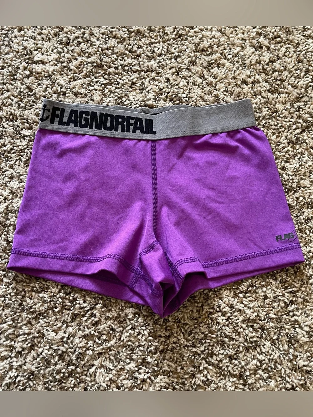 Flag Nor Fail Women's Purple‎ Mini Athletic Booty Shorts Size XS Weightlifting